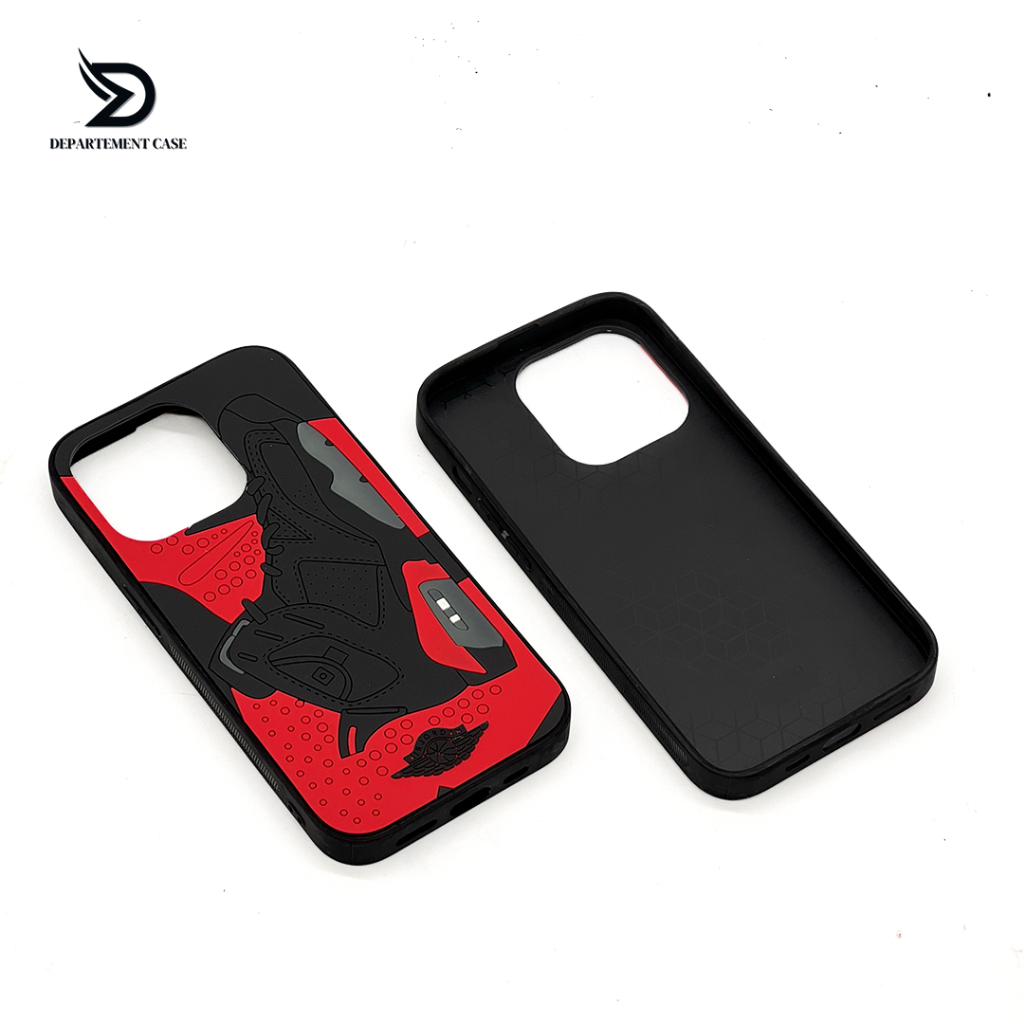 MERAH เคส Iphone 7/8/X/11/12/13/14/15 Pro Max Image Nike Air Jordan Black Red Softcase Premium TPU I