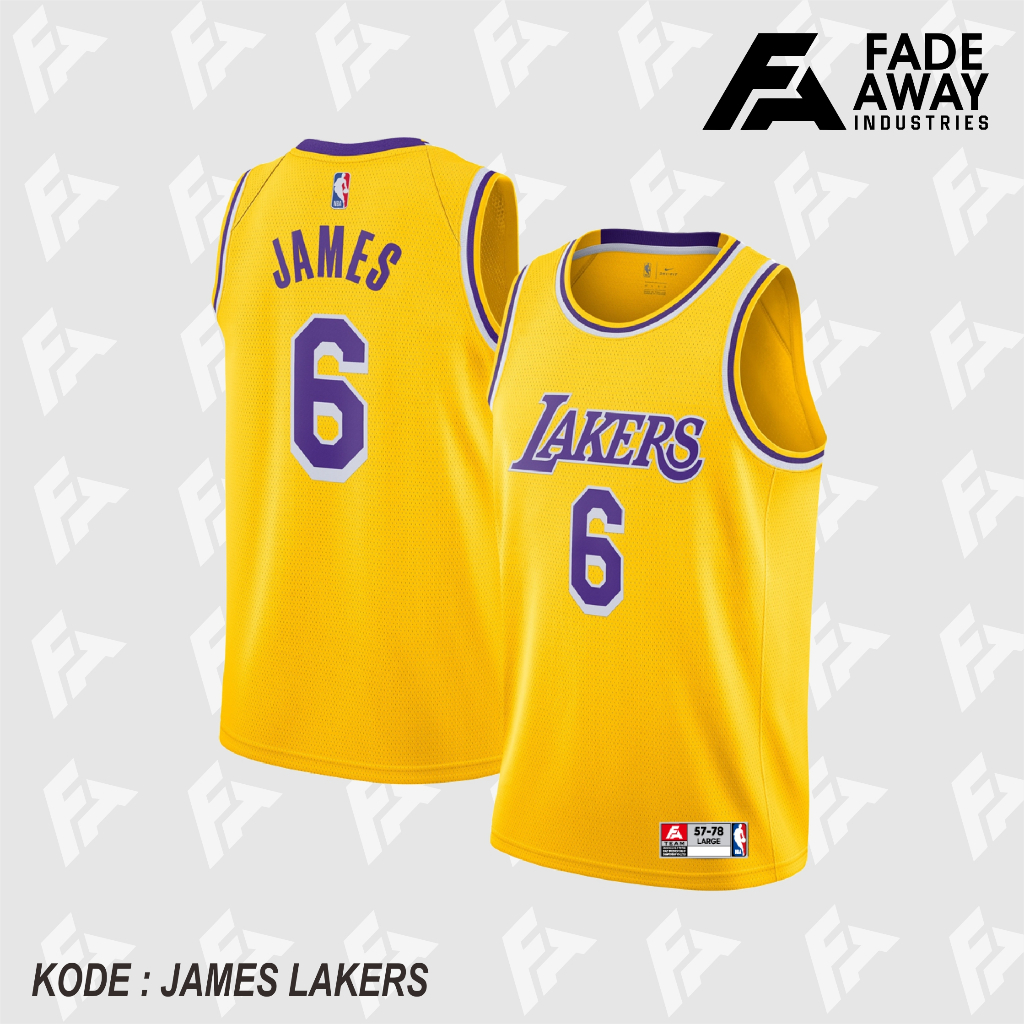 JAMES 6 LAKERS เสื้อฟุตบอลสีเหลือง
