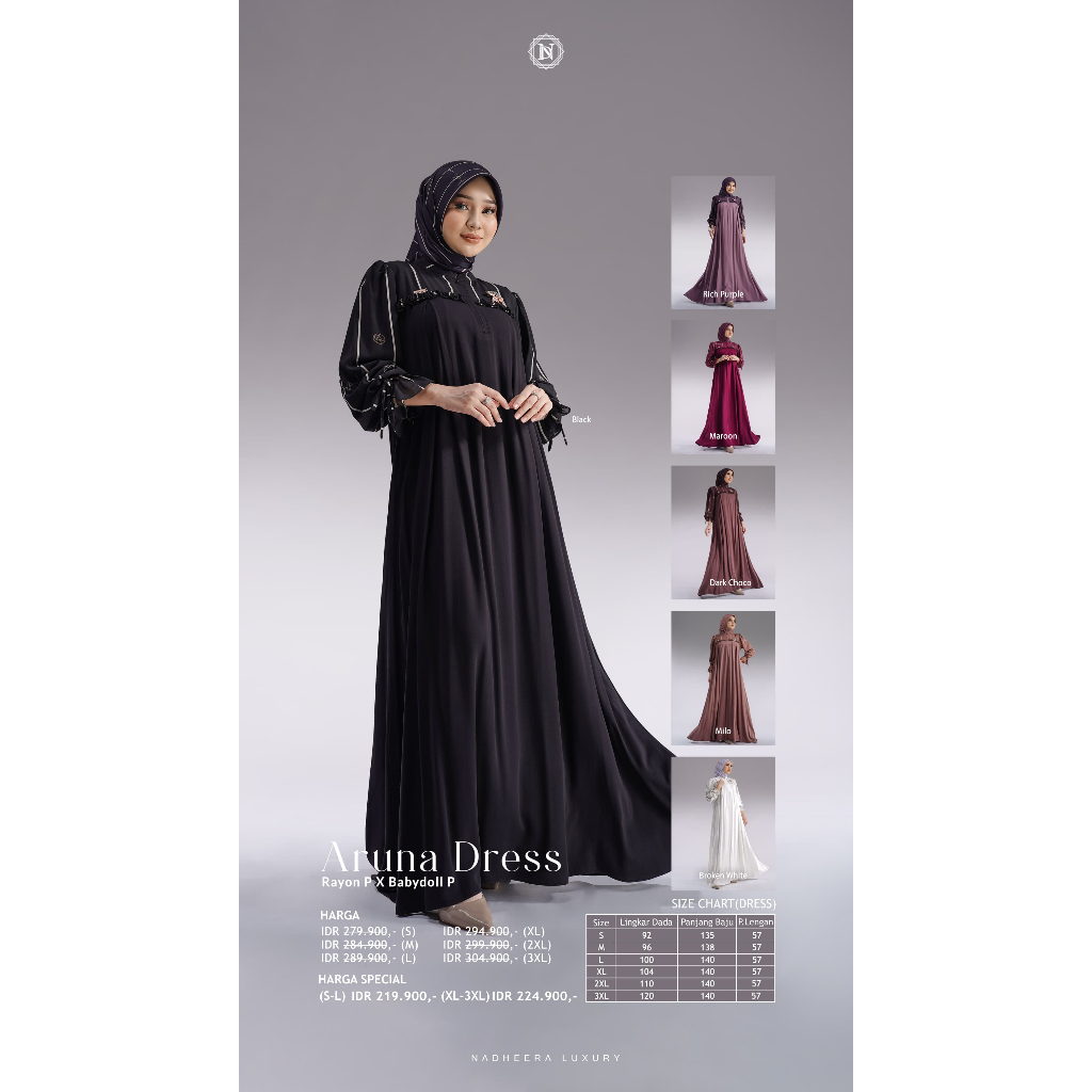 GAMIS // ARUNA DRESS NADEHEERA LUXURY NEWEST // NADEHEERA LUXURY DRESS // NADEHEERA LUXURY // เดรสล่
