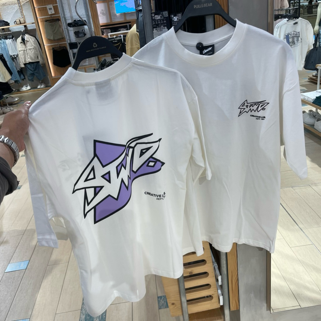 Stwd Boxy PULL&BEAR MEN เสื้อยืด Jastip (บริการร้านค้าส่วนตัว)