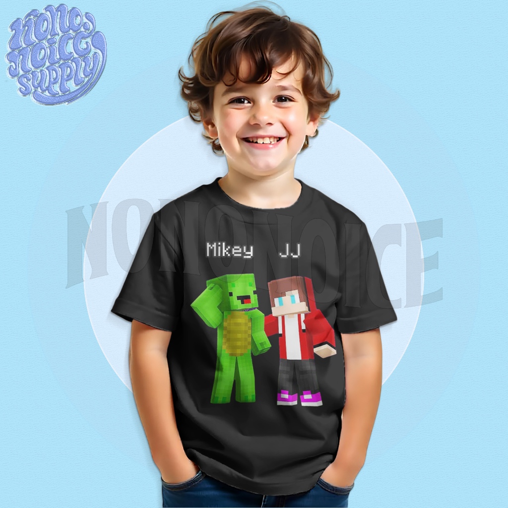Minecraft Jj Mikey เสื้อยืดเด็ก / Jj Mikey Minecraft เด็กชื่อฟรีด้านบน