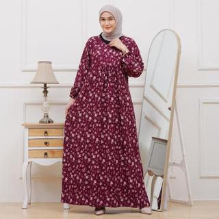 Dress Rinti Motif Inara Bunga Bunga Gamis Busui Frendly