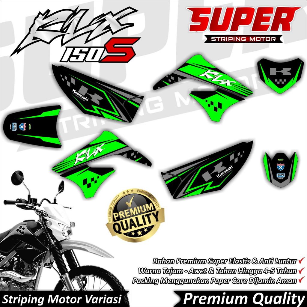สติ๊กเกอร์ Cool Anti-Fade KLX BF, KLX BF Striping, Kawasaki KLX 150 BF THK01 Striping