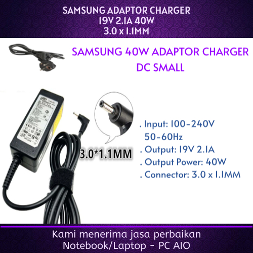 DC SAMSUNG 19v 2.1a NP530 NP740 NP300 NP900 305U1A NP300U1A NP530U3B NP530U3C NP530U4B NP530U4C NP53