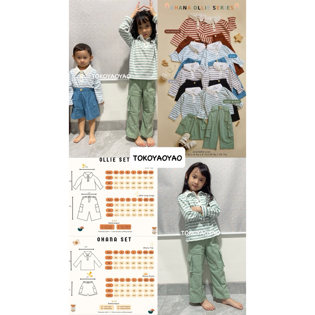 YAOYAO - OHANA AND OLLIE BOYS AND GIRLS CLOTHING SET (1 ท็อปและก้น 1 ตัว)