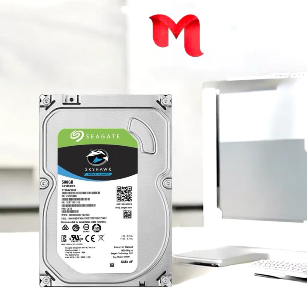 Seagate Skyhawk 500GB ฮาร์ดไดรฟ์เฝ้าระวังภายใน Sata 3.5 ฮาร์ดไดรฟ์กล้องวงจรปิด HDD ใหม่ 500GB
