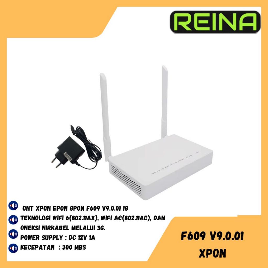 ONT XPON โมเด็ม Epon Gpon F609 V9.0.01 1G 1Usb 4Fe พร้อมอะแดปเตอร์เสาอากาศ 5dbi