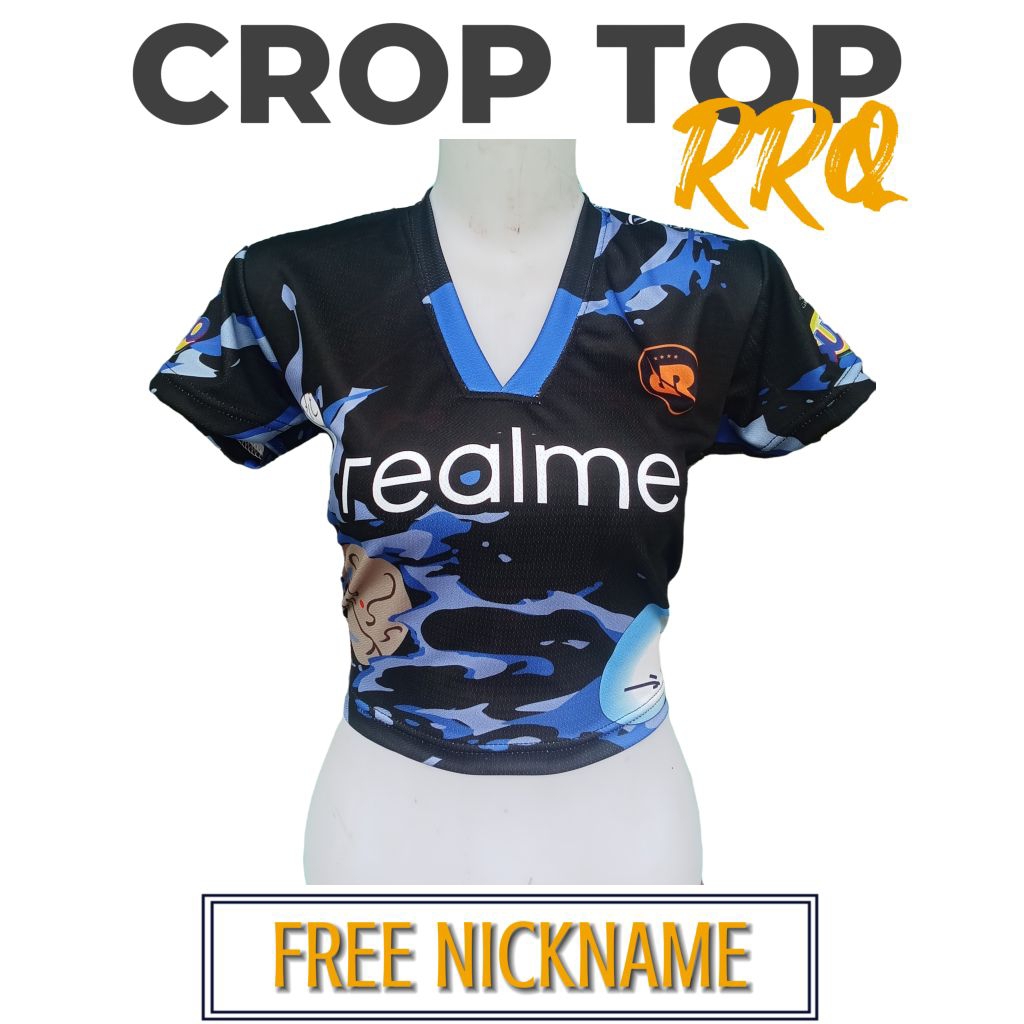 RRQ WOMENS JERSEY - RRQ WOMENS JERSEY - RRQ CROP TOP - FREE NICKNAME - FULL PRINTING SUBLIMATION