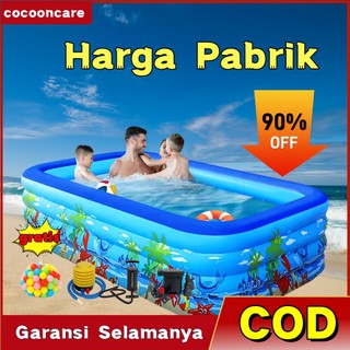 [Harga Pabrik]Kolam Renang Anak Thick Rubber Jumbo 3 Rings  Keluarga Tiup Besar Family InflatableLuar Ruangan