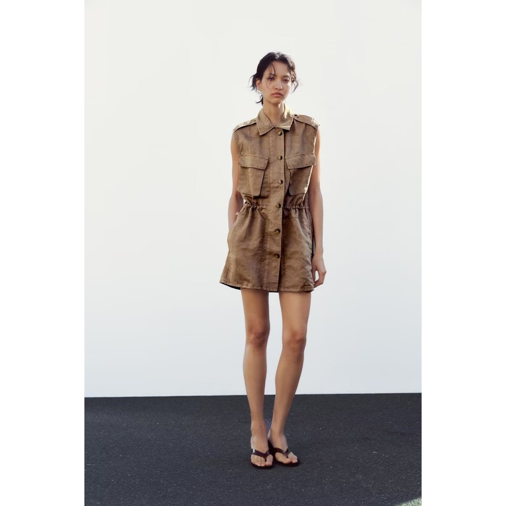 Khaki Sleeveless Dress