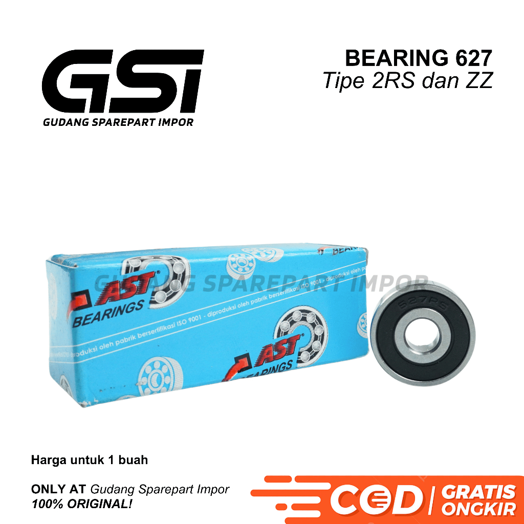 AST Bearing 627 2RS / 627ZZ Laker Laher
