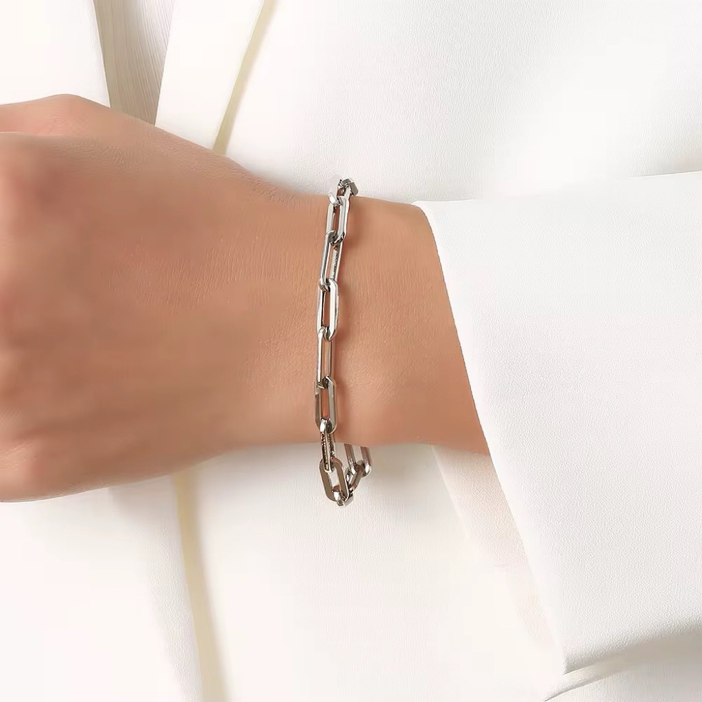 คลิปหนีบกระดาษ BRACELET, SQUARE BRACELET, ผู้ชายและผู้หญิง BRACELET, ANTI-RUST TITANIUM BRACELET