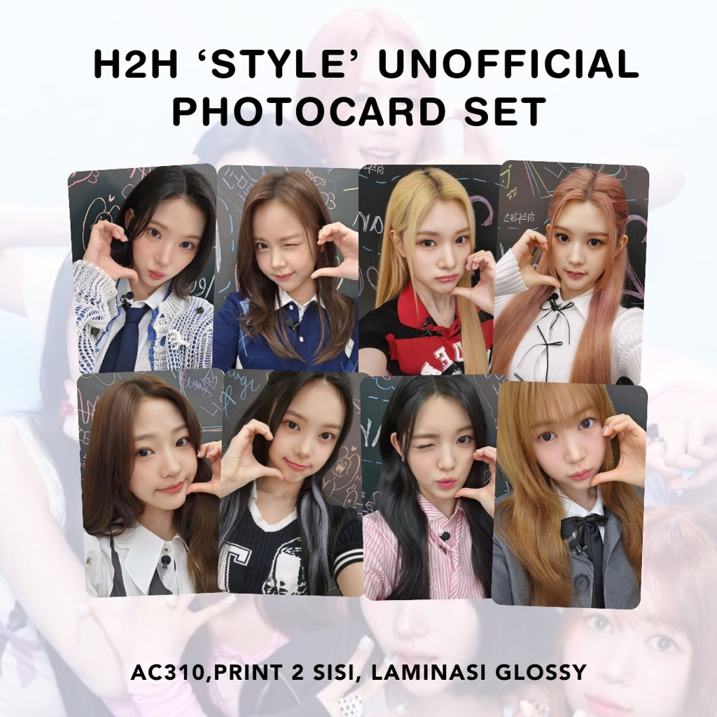 [ชุด] HEARTS2HEARTS STYLE Unofficial Photocard Set Carmen Jiwoo Yuha Stella Juun A-na Ye-On Ian H2H