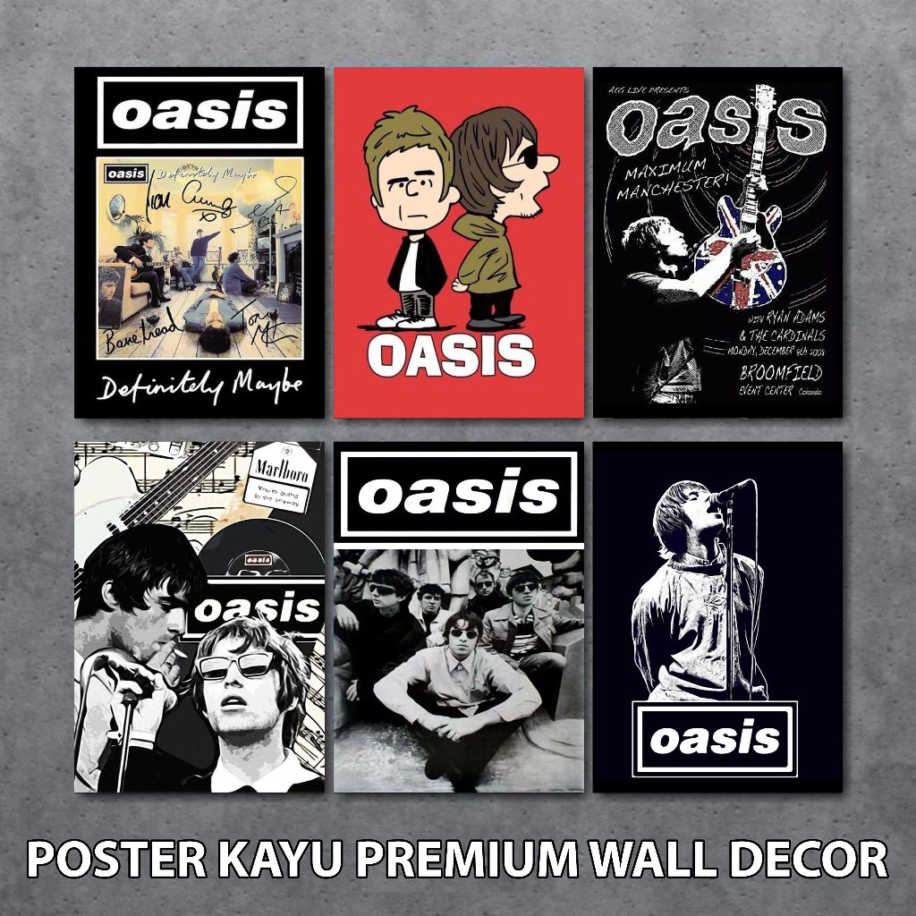 OASIS โปสเตอร์ Home Cafe จอแสดงผลตกแต่งผนัง | OASIS BAND 30X40 WALL DECOR สําหรับ BOYS | CUSTOM BAND