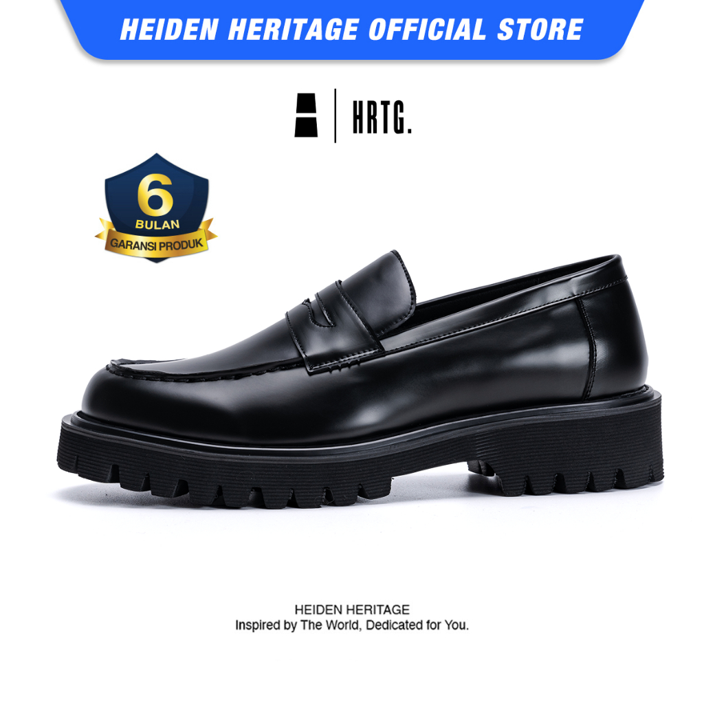 HEIDEN HERITAGE [HRTG] TITAN LOAFERS - FULL BLACK - รองเท้าเพิ่มความสูงอย่างเป็นทางการของผู้ชาย Plat