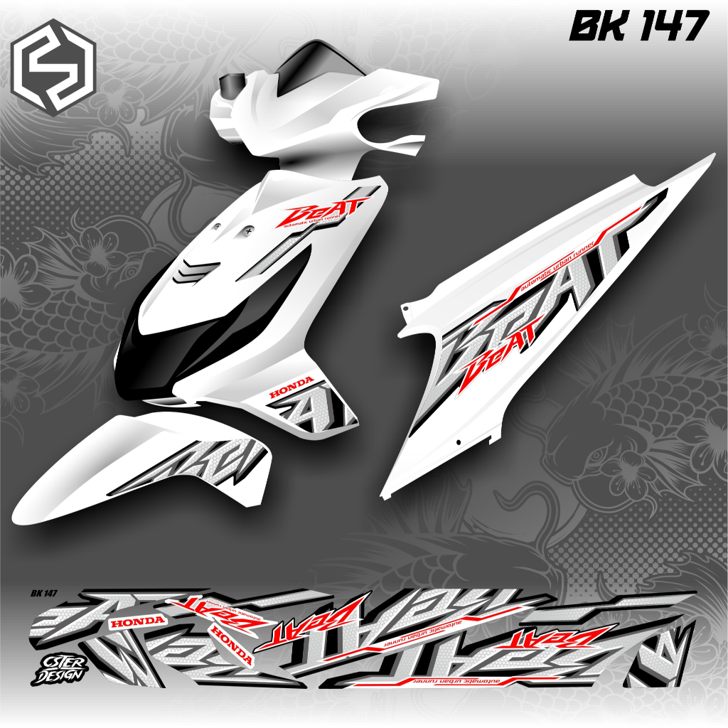 HONDA BEAT CARBON ICON RACING STRIPING THAILAND VARIATION BK 139 / BK 147