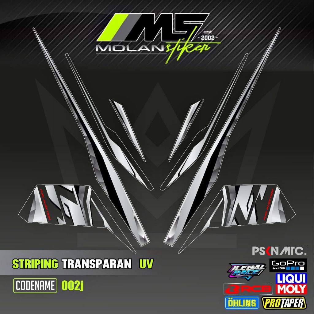 Decal สติกเกอร์ Striping Variation โปร่งใส Uv F1ZR 110 2 Tak Y 110 SS SS TWO Y 125 ZR Yamaha F1zr Po