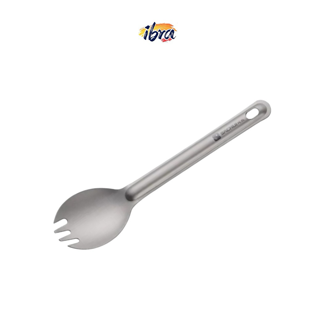 SACHII Spork Outdoor Camping Titanium Long Handle Cutlery - SC116 - ร้าน ibra สีเทา