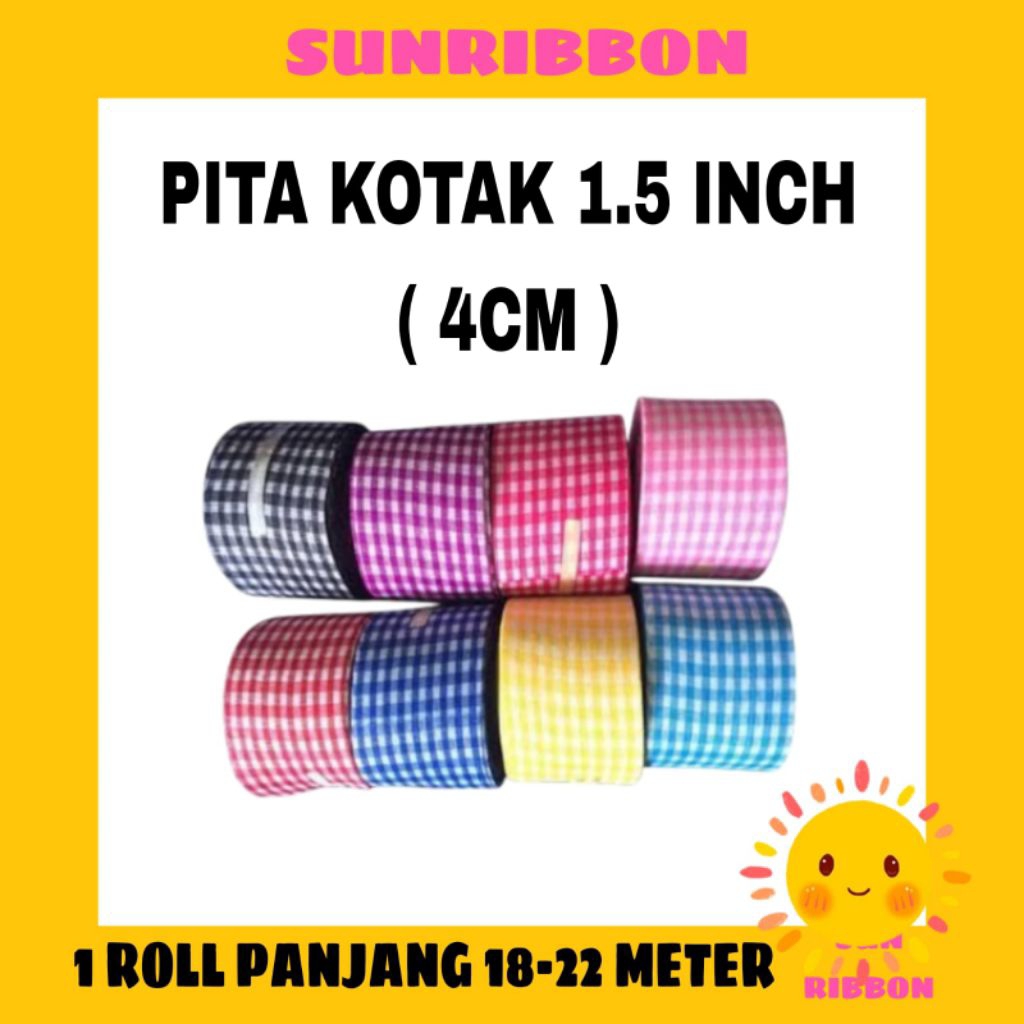 1.5 นิ้ว (4 ซม.) SQUARE RIBBON 20 YARDS (18 เมตร) LENGTH