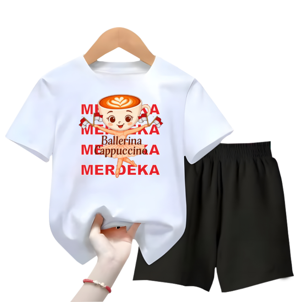 Asbusana One Set August เด็กอายุ 5-12 ปี Merdeka Motif Ballerina