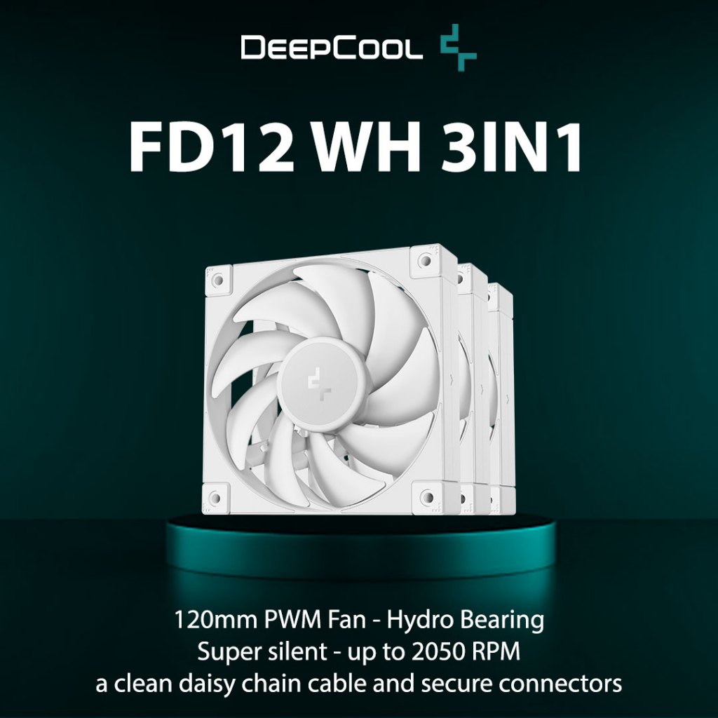 Deepcool FD12 สีขาว 3in1 - ปลอกพัดลม
