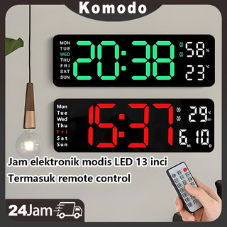 Jam tampilan layar besar 13 inci sederhana jam dinding jam digital Nordik jam dinding ruang tamu