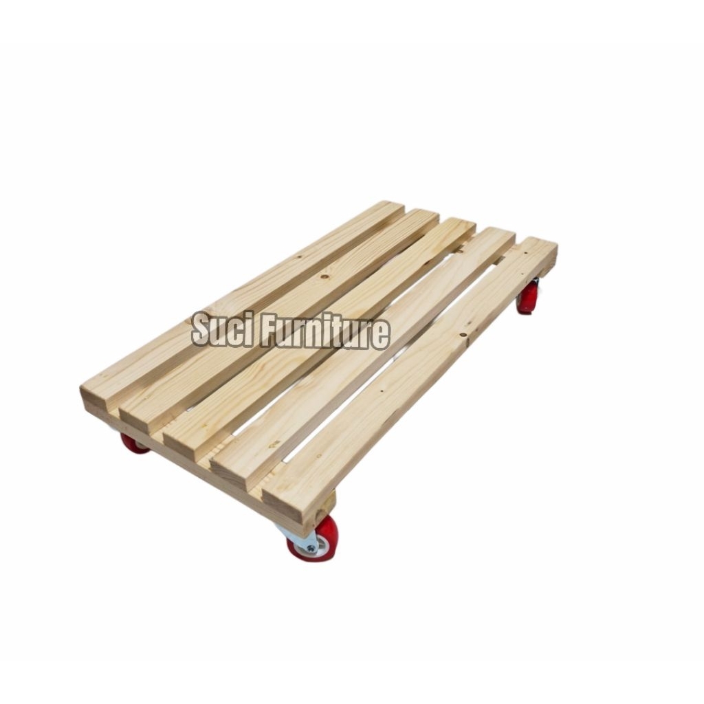 WOODEN WHEEL TROLLEY 60Cm X 30Cm / WOODEN GAS TRACK / WOODEN WHEEL BASE FLOWER POT