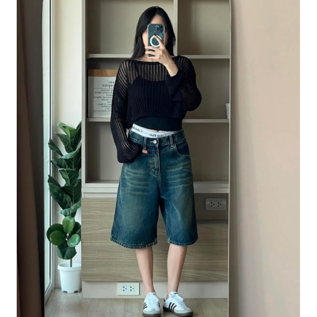 Nenjie Jorts Pants Beggy Short Jeans Women Cropped SKETER