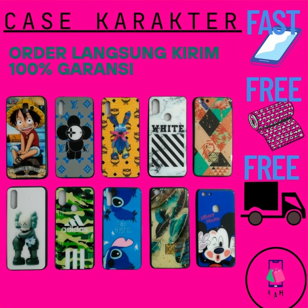 Softcase เคสซิลิโคนตัวละคร Viral Vivo v5 v7 v9 y71 y53 y81 y91 y93 y95 s1 iPhone ipXs ipXsmax Ip7g I