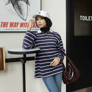 COTTONARY Tom Stripes Tee | Kaos Stripes Wanita