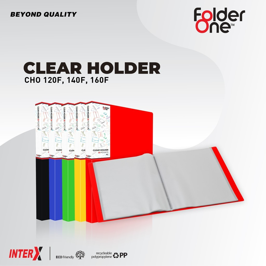 Clear Holder Folder One / Plastic Folder / Sheet Folder / Folder มี 20 40 60 แผ่น