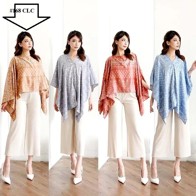 MODERN BATIK BLOUSE WITH WIDE SLEEVES, ASYMMETRIC DESIGN – สีกันน้ําและลําลอง CLC SERIES_TD168