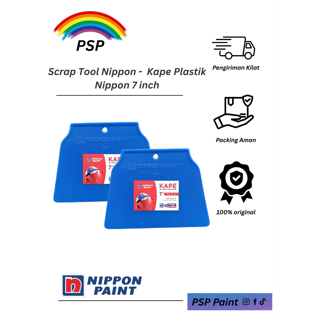 Nippon Paint 7 นิ้ว Plastic Putty Scraper – Fine & Flat Wall Putty Scraper