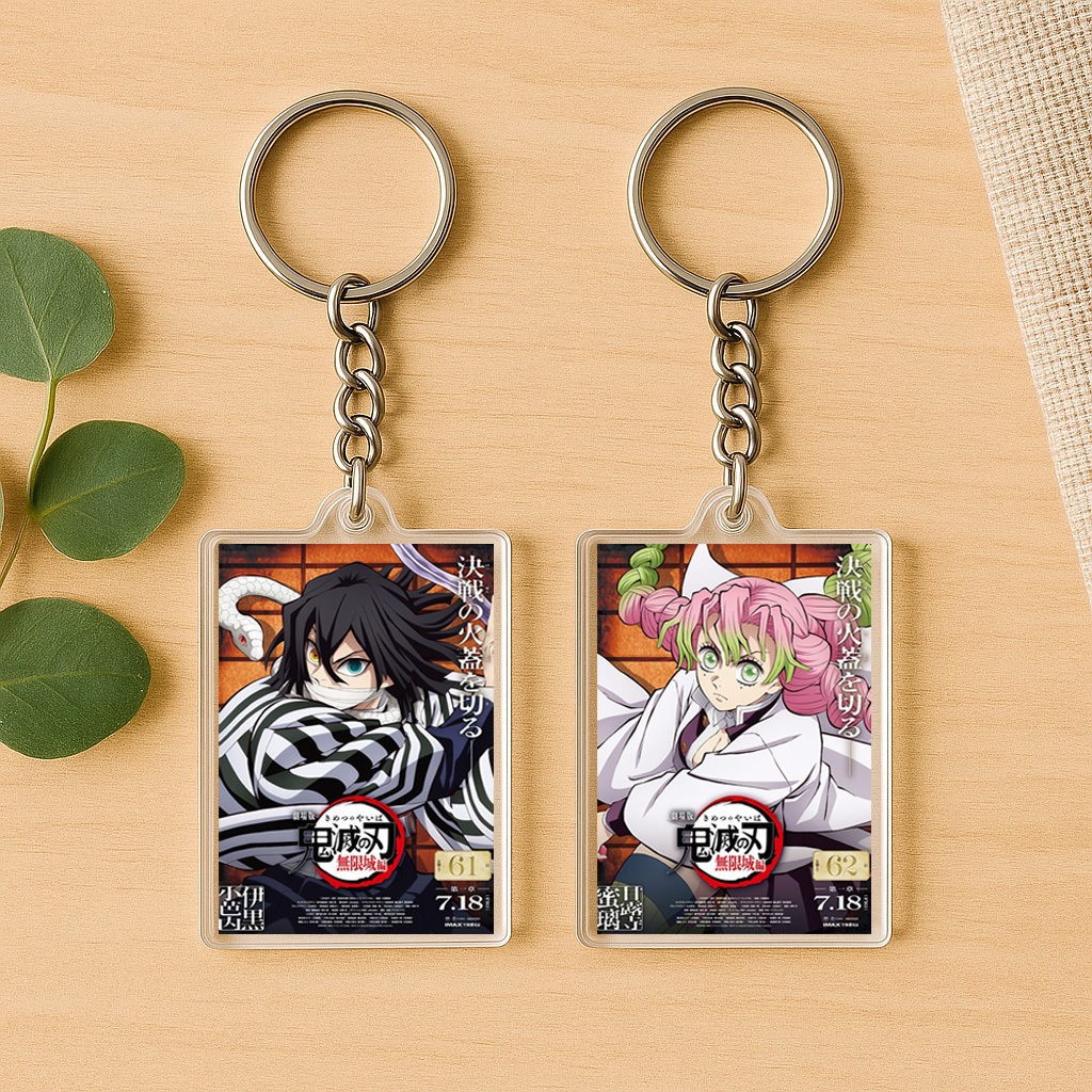 GANTUNGAN อะนิเมะพวงกุญแจKimetsuไม่มีYaiba Tanjiro Muichiro Zenitsuสําหรับรถจักรยานยนต์/พวงกุญแจรถแล
