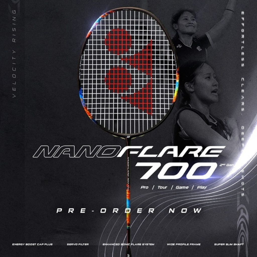 NANOFLARE 700 PRO 32LBS BADMINTON CKET READY TO USE BONUS BAG และ GRIF