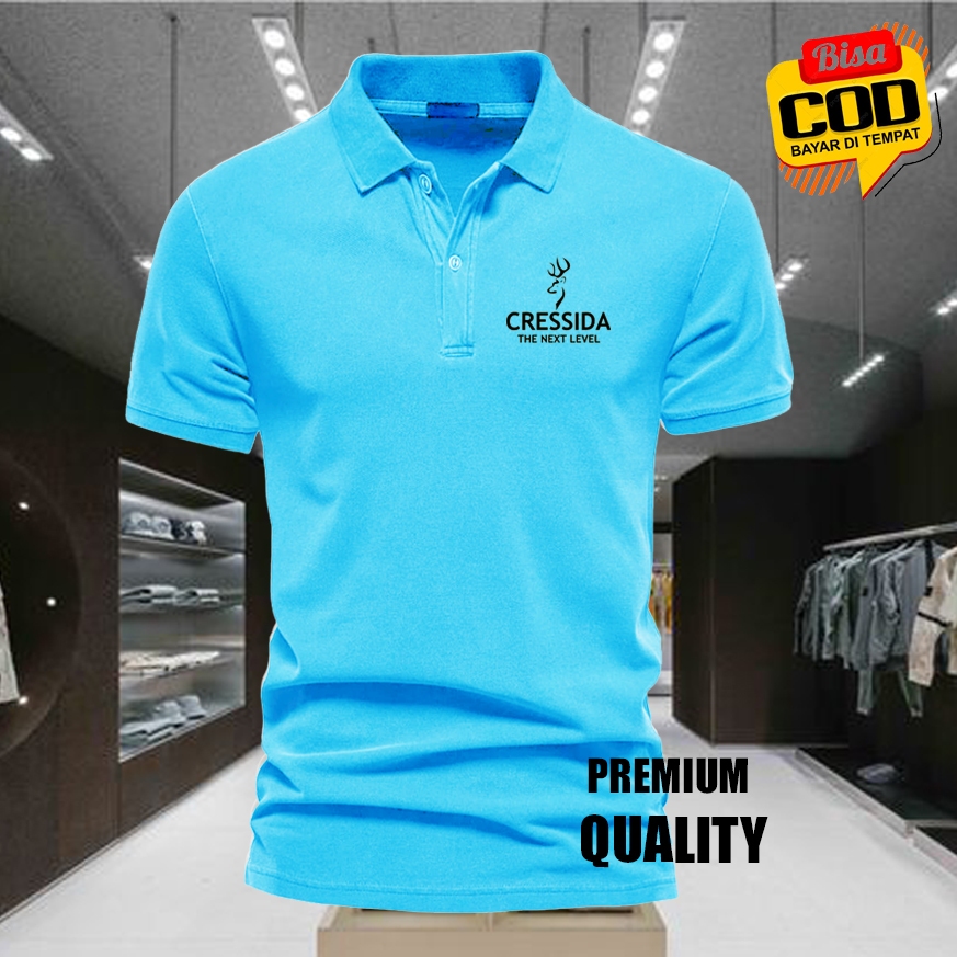 เสื้อโปโล / CSD TEXT เสื้อยืดคอปกสีดํา Premium Polo POLYSTER วัสดุแขนสั้น / เสื้อผ้าผู้ชายและผู้หญิง