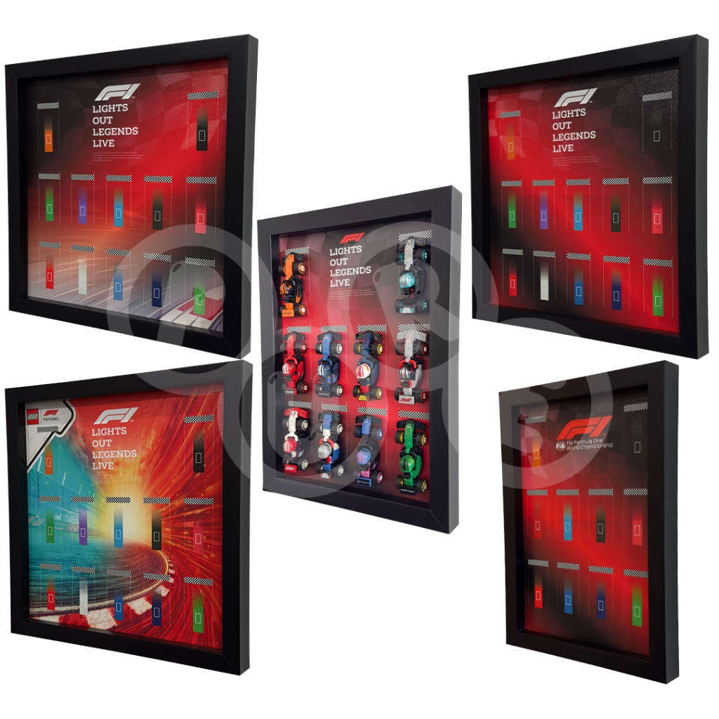 Lego F1 Mini Figure Poster Frame (30x30 & A4) 10-12 Slots Pure Bandung