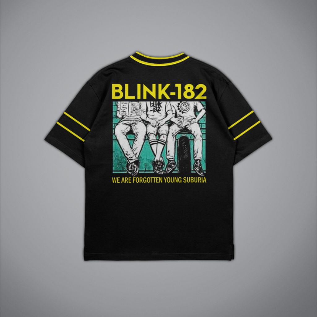 BLINK 182 - OVERSIZE JERSEY BLINK 182 - สีดําสีเหลือง COMBINATION JERSEY