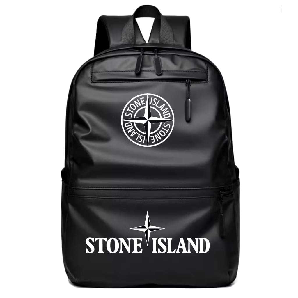 The Getooxs Stone Island Backpack Distro กระเป๋าเป้สะพายหลังหนัง PU กันน้ําสําหรับบุรุษและสตรี