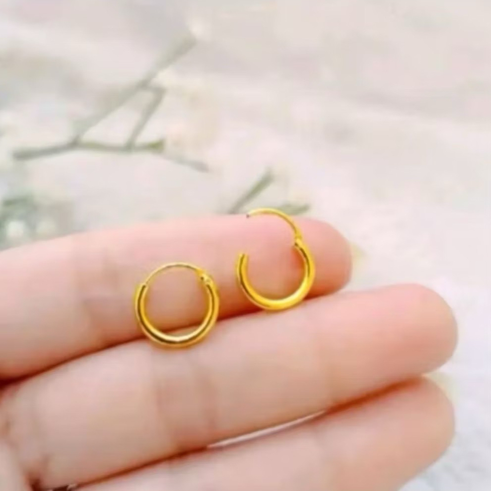 TITANIUM JEWELRY ROUND GYPSY BABY EARRINGS ANTI-RUST, ELEGANT PLAIN GYPSY EARRINGS