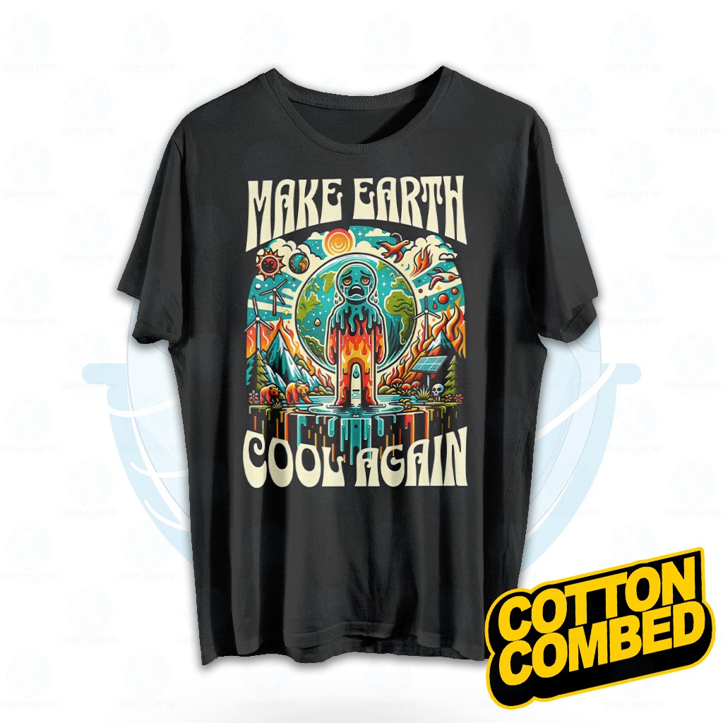 ของที่ระลึก YA เสื้อยืดสําหรับผู้ใหญ่สําหรับผู้ชายและผู้หญิง Make Earth Cool Again – เสื้อยืด Unisex