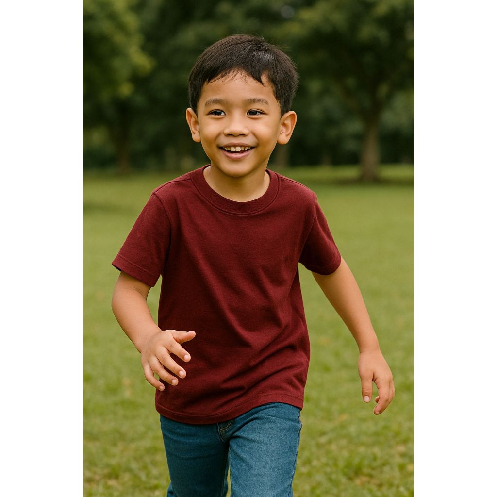 เสื้อยืดเด็ก AJT Premium Plain | หวีคอตตอน 100% 30 S | ยาต้านแบคทีเรีย