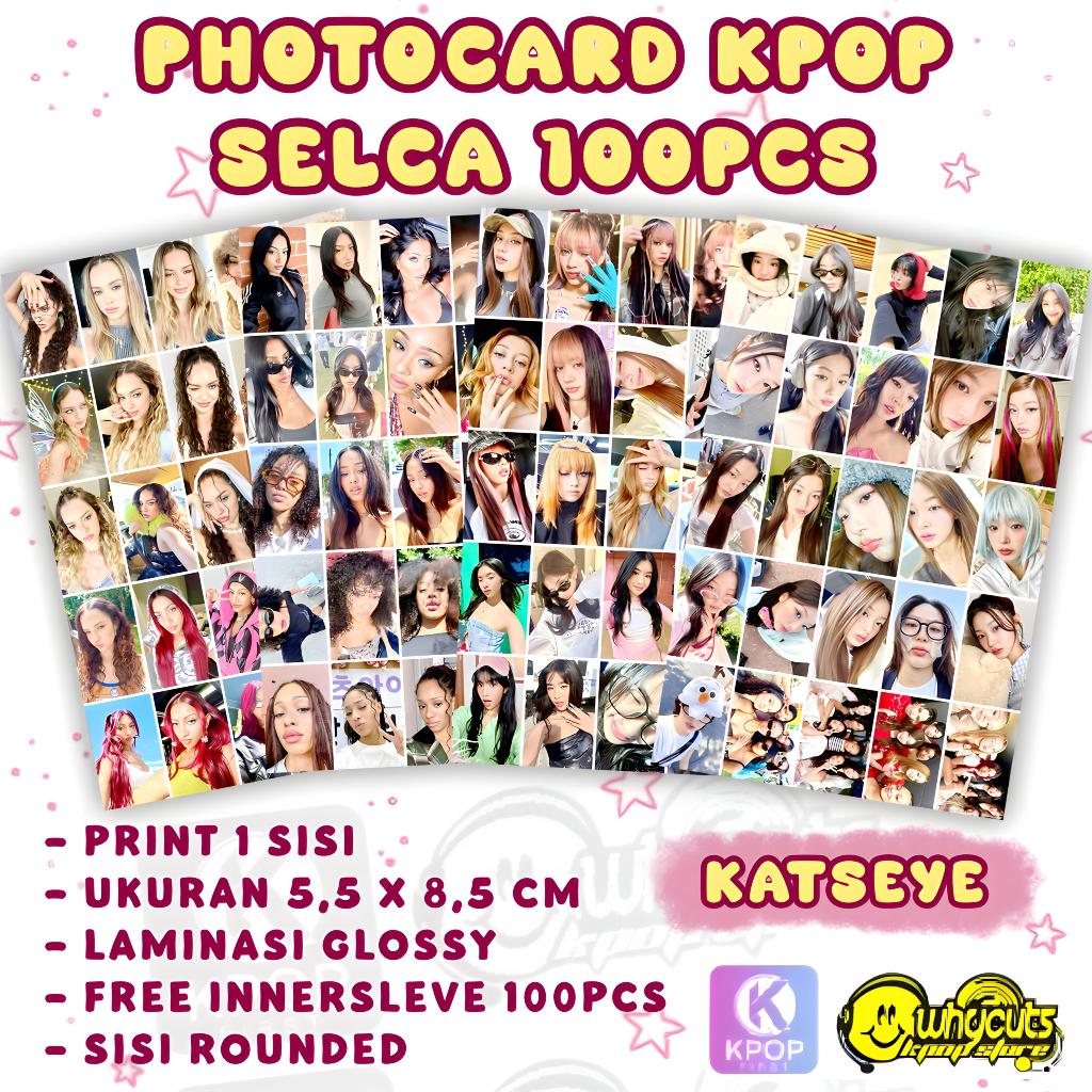 [100PCS] Katseye Selca Photocard พิมพ์เคลือบมันเงาหนา 1 ด้าน