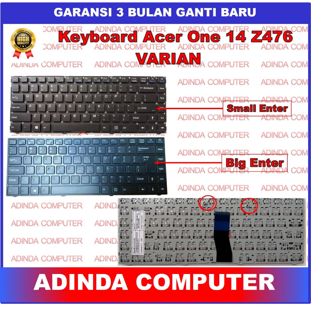 Acer One 14 Z476 Z2-475 Z2-485 W940TU คีย์บอร์ด Big Enter Frame
