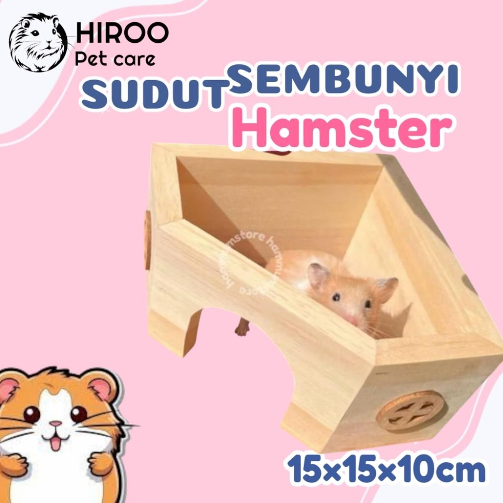 TEAK WOOD HIDDEN CORNER HAMSTER PLATFORM