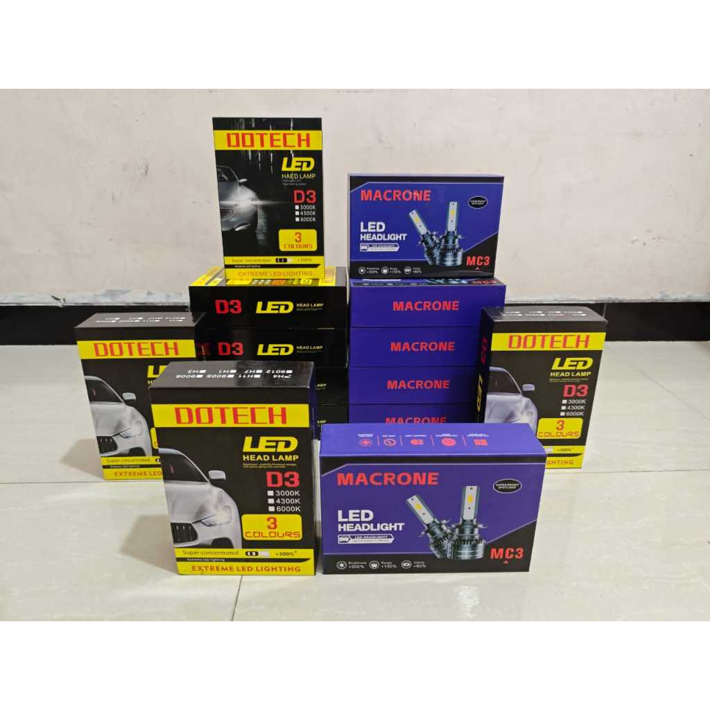 Dotech Macrone H11 / HB3 / H7 / HB4 / H1 / H3 หลอดไฟ Led - 3 สี