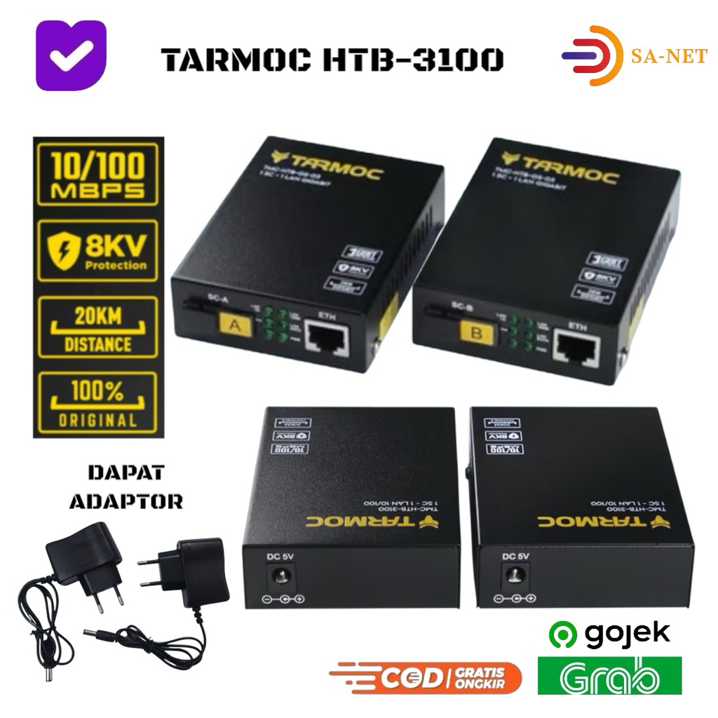 Tarmoc TMC-HTB-3100 1FO 1Lan 10/100 ตัวแปลงสื่อคู่ - TARMOC HTB 3100 AB NOT NETLINK HTB3100