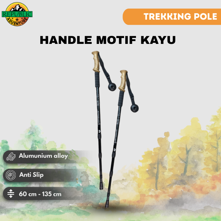 TaffSPORT FOLDING MOUNTAIN STICK TRACKING POOL ULTRALIGHT WALKING STICK สําหรับ ELDERLY TREKKING POL