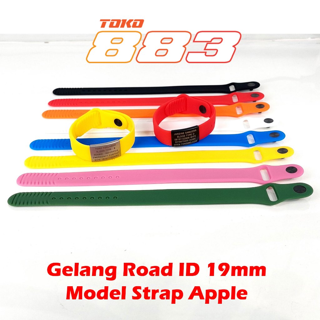 สร้อยข้อมือฉุกเฉินสาย Apple 19 มม. ขนาดปกติ / Road ID / Safe ID / ป้าย ID / สร้อยข้อมือกีฬา