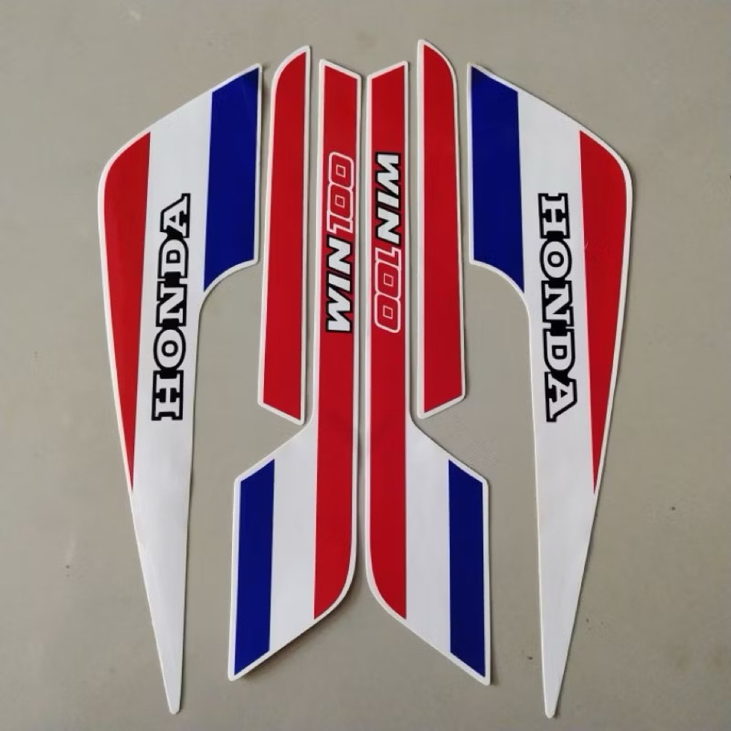 MERAH Striping สติกเกอร์ รายชื่อเสา รถมอเตอร์ไซด์ honda win 100 91 1991 รายการสติกเกอร์มาตรฐานคุณภาพ